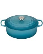 Le Creuset 6.75 Qt. Oval Signature Dutch Oven with Stainless Steel Knob | Caribbean Blue