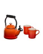Le Creuset 1.25 Qt. Demi Kettle Tea Pot & Mugs Set