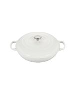 Le Creuset 5 Qt. Signature Braiser with Stainless Steel Knob (White) 