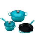 Le Creuset 5-Piece Signature Cookware Set with Stainless Steel Knobs | Caribbean Blue