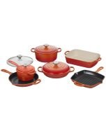 Le Creuset 10-Piece Signature Cookware Set with Stainless Steel Knobs | Flame Orange