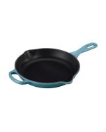 LS2024-2317 LeCreuset Signature Iron Handle 9 inch Skillet - Caribbean Blue