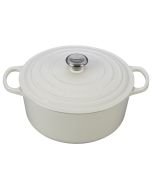 Le Creuset 7.25 Qt. Round Signature Cast Iron French Oven with Stainless Steel Knob | White