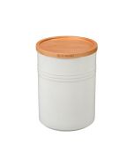  Le Creuset 2 1/2 qt. [5 1/2" diameter] Canister with Wood Lid - White (Storage Containers) PG1519-1416