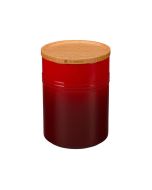 Le Creuset 2 1/2 qt. [5 1/2" diameter] Canister with Wood Lid - Cerise Red (Storage Containers) PG1519-1467