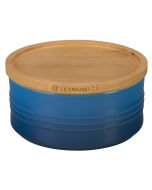 Le Creuset 23 oz [5 1/2" diameter] Canister with Wood Lid - Marseille Blue (PG1517-1459)