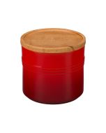 Le Creuset 1 1/2 qt. [5 1/2" diameter] Canister with Wood Lid - Cerise Red (Storage Containers) PG1518-1467