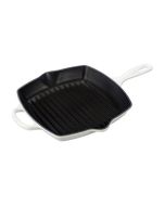 LS2021-2616 LeCreuset 10.25 Signature Square Grill Skillet - White