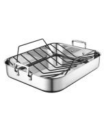 Le Creuset Large Stainless Steel Roasting Pan with Nonstick Rack