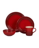 Le Creuset 16-Piece Dinnerware Set in Cerise/Cherry Red - PGWSV16T-0367