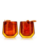 Viski® Double Walled Aurora Tumblers Set of 2 - Amber