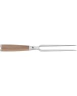 image shows Shun Premier Blonde 6.5" Carving Fork  against a blank, white background