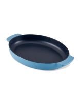 KitchenAid Enameled Cast Iron 2.5 Quart Oval Au Gratin Roasting Pan | Blue Velvet