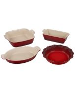 Le Creuset Heritage 4-Piece Stoneware Bakeware Set | Cerise