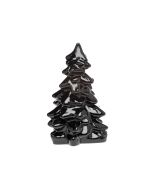 image shows Mosser Glass Holiday Collection 2.75" Tree Figurine | Black Raspberry  against a blank, white background