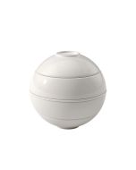 image shows Villeroy & Boch Iconic La Petite Boule 5-Piece Snacking Set | White  against a blank, white background