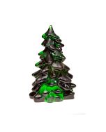 image shows Mosser Glass Holiday Collection 5.5" Tree Figurine | Hunter Green  against a blank, white background