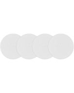 image shows Le Creuset Silicone Coasters (Set of 4) | White against a blank, white background