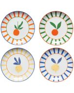 image shows Danica Jubilee Citrus Burst Appetizer Plates | Set of 4 against a blank, white background