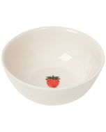 image shows Danica Jubilee Petite Motif 11oz Embossed Bowl | Strawberry against a blank, white background