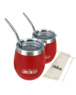 The London Sip 8oz Yerba Mate Cup Set | Red