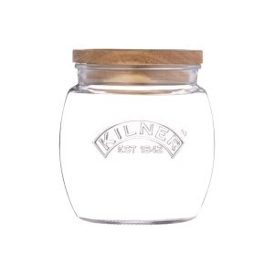 Kilner Universal Push Top Glass Storage Jar with Wooden Lid 