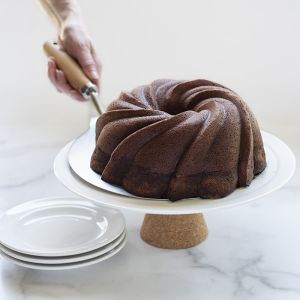 Nordic Ware Cake Lifter shown in use