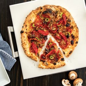 Create savory homemade pizzas with your Nordic Ware Deluxe Square Pizza Stone with Rack