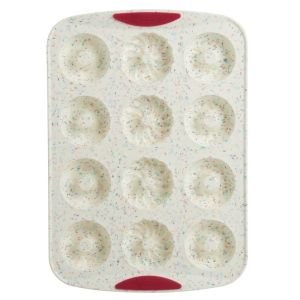 Trudeau White Confetti Silicone 12-Count Decorated Donut Pan