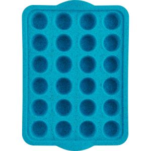 image shows Trudeau Silicone Tropical Granite 24-Count Mini Muffin Pan | Blue  against a blank, white background