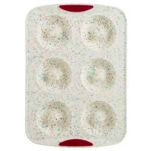 Trudeau White Confetti Silicone 6-Count Jumbo Donut Pan 