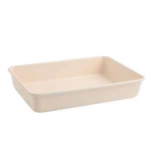  image shows Trudeau Resistall 9" x 13" Rectangular Pan | Beige against a blank, white background