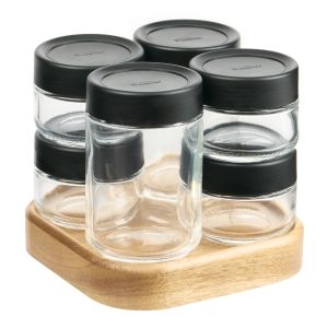 image shows Trudeau Stak Rotating Spice Station against a blank, white background