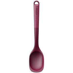 image shows Trudeau Clever by Nature 13" Spoon | Burgundy  against a blank, white background
