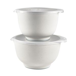 image shows Rosti Margrethe 2-Pieces Mixing Bowls | Pebble White against a blank, white background