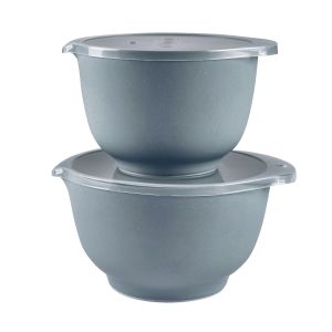 image shows Rosti Margrethe 2-Pieces Mixing Bowls | Pebble Green  against a blank, white background