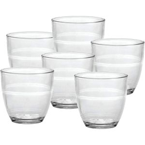 Duralex Le Gigogne Clear 3 oz. Glass | Set of 6 Against a Plain White Background                  