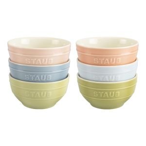 Staub 4.75" Small Universal Bowl Set (6-Piece) - Macaron Pastel Colors
