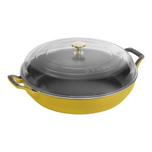 Staub 3.5 Qt Braiser with Glass Lid | Citron