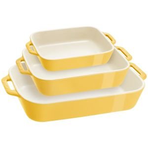Staub 3-Piece Rectangular Baking Dish Set | Citron