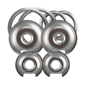 Range Kleen 4-Piece Drip Pan & Trim Ring Set (Chrome) 