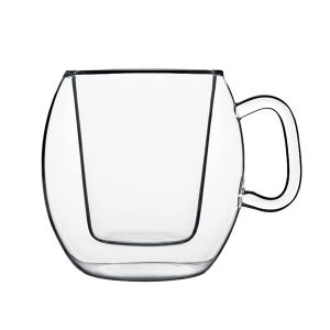 Luigi Bormioli Thermic Double Wall Glassware: 2pc Cafe Coffee Cup Set (10oz)
