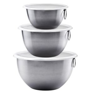 Stainless Steel Mixing Bowls with Lids - Set of 3 by Tovolo