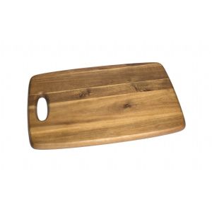 image shows Lipper International Acacia Cutting Board with Cut Out Handle | Large against a blank, white background