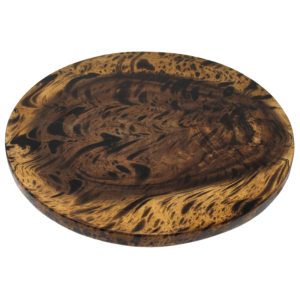 image shows Lipper International Acacia 14" Finish Lazy Susan | Burl against a blank, white background