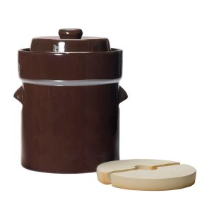 Roots & Harvest Fermentation Crock Set with Lid & Weights | 10 Quarts