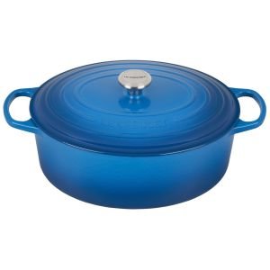 Le Creuset 9.5 Qt. Oval Signature Dutch Oven with Stainless Steel Knob | Marseille Blue