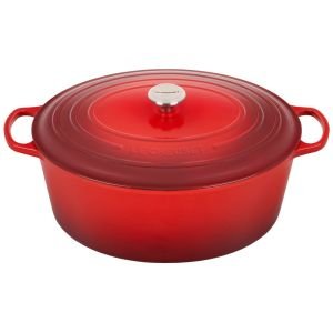 Le Creuset 15.5 Qt. Oval Signature Dutch Oven with Stainless Steel Knob | Cerise/Cherry Red