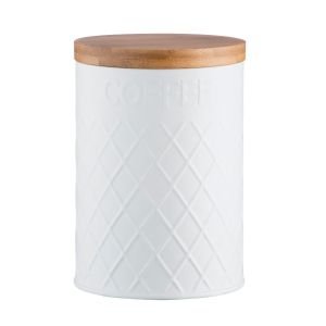 Typhoon Embossed White Coffee Storage Canister