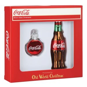 Old World Christmas Glass Ornament (Coca Cola Bottle Set)